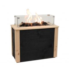 Enjoyfires Feuertisch rechteckig Duo douglas-schwarz 80x40x60 cm